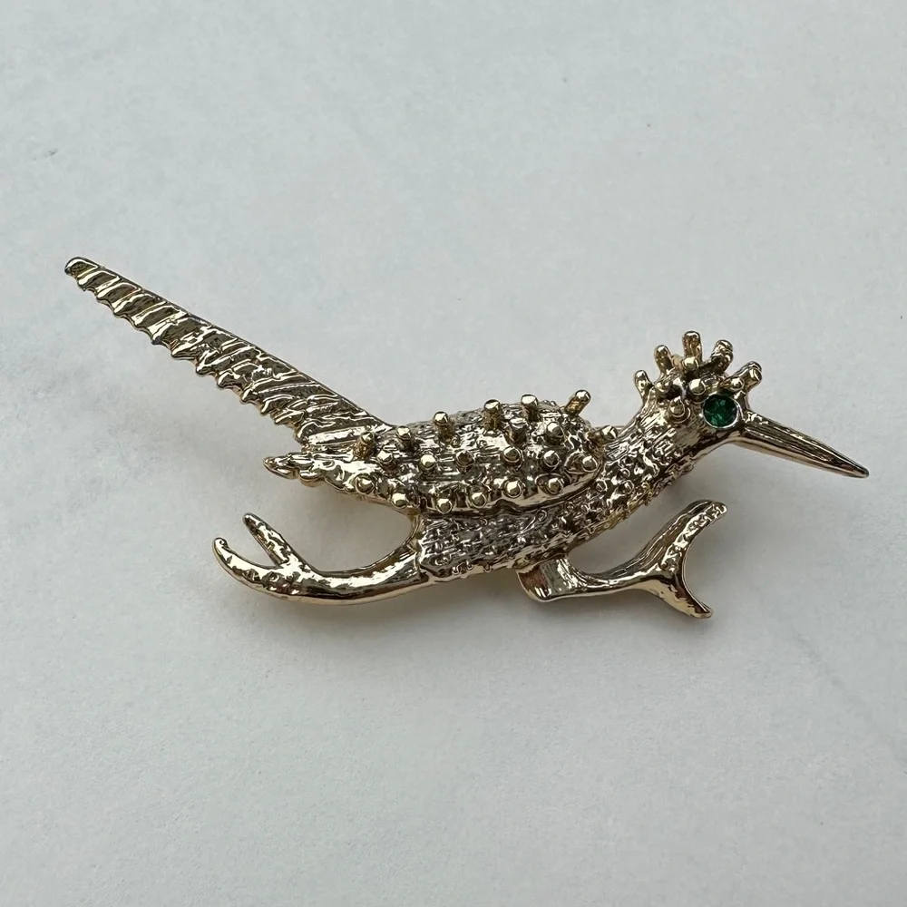 Silver Roadrunner Brooch